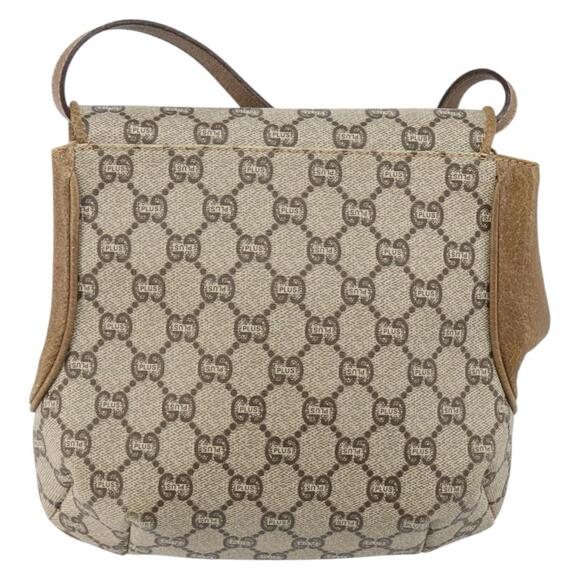 GUCCI GG Plus Supreme Shoulder Bag PVC Leather Beige Gold Auth th6331 - Picture 2 of 16